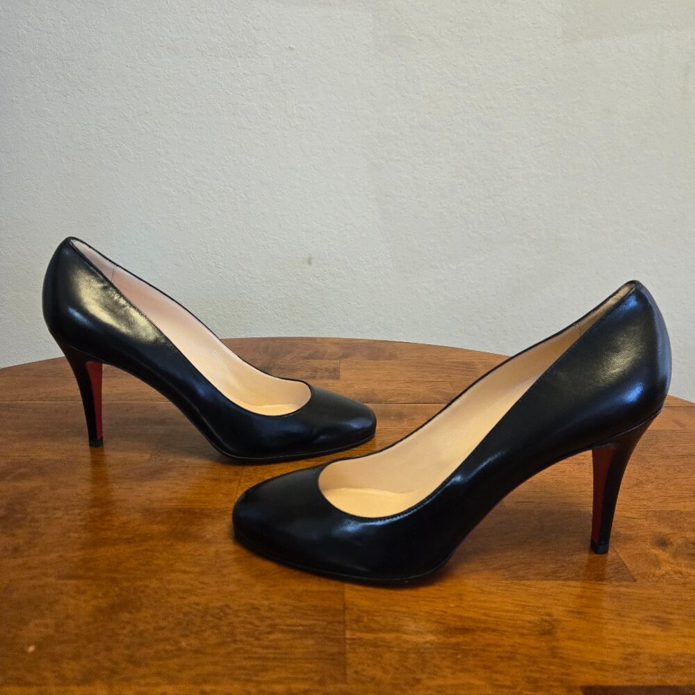 CHRISTIAN LOUBOUTIN Ron Ron 85 Black Kid Pumps 10/40 - Picture 3 of 11